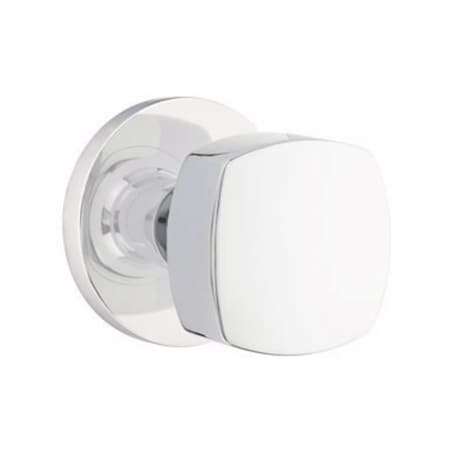 Emtek Freestone Knob 2-3/8 in Backset Privacy w/Disk Rose for 1-1/4 in to 2 in Door Polished Chrome Finish 5209FRKUS26